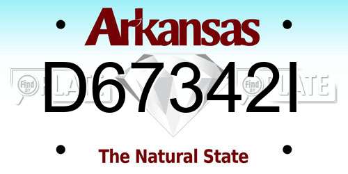D67342I Arkansas License Plate
