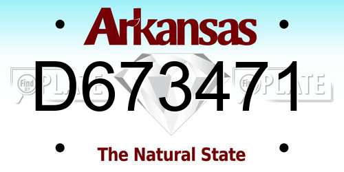 D673471 Arkansas License Plate