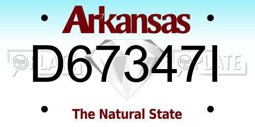 D67347I Arkansas License Plate