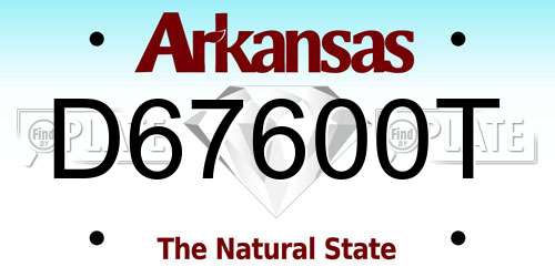 D67600T Arkansas License Plate