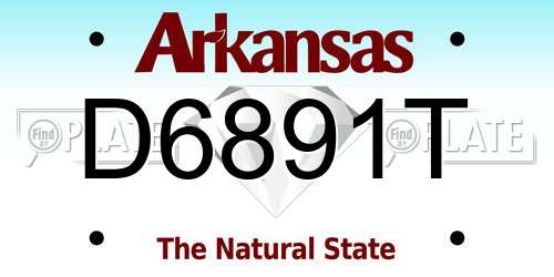 D6891T Arkansas License Plate