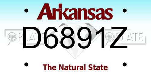 D6891Z Arkansas License Plate