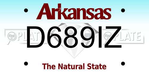 D689IZ Arkansas License Plate