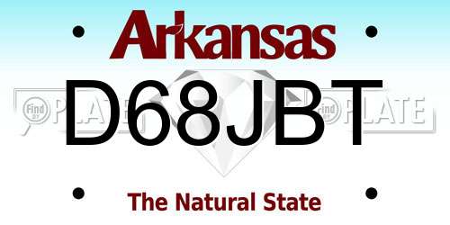 D68JBT Arkansas License Plate