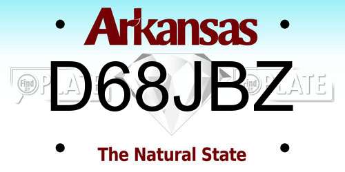 D68JBZ Arkansas License Plate
