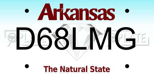 D68LMG Arkansas License Plate