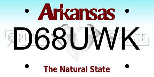 D68UWK Arkansas License Plate