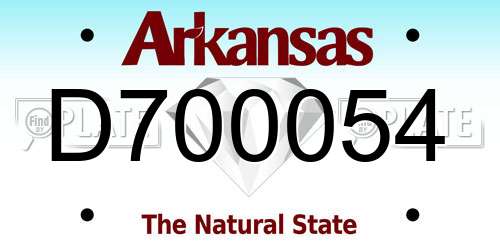 D700054 Arkansas License Plate