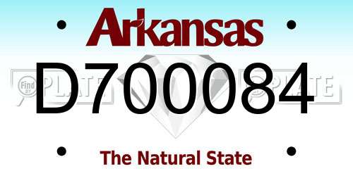 D700084 Arkansas License Plate