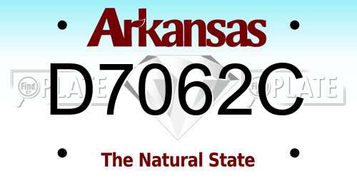 D7062C Arkansas License Plate