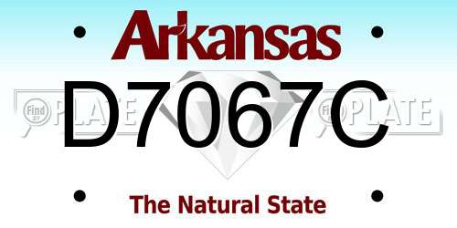 D7067C Arkansas License Plate