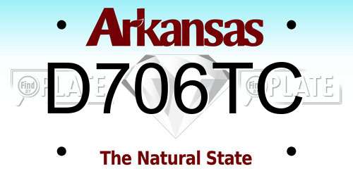 D706TC Arkansas License Plate