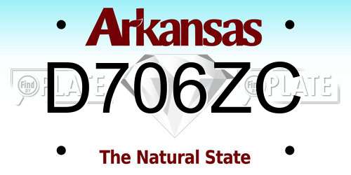 D706ZC Arkansas License Plate