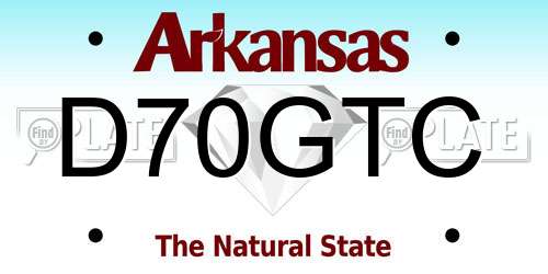 D70GTC Arkansas License Plate