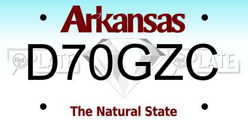 D70GZC Arkansas License Plate