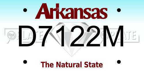 D7122M Arkansas License Plate
