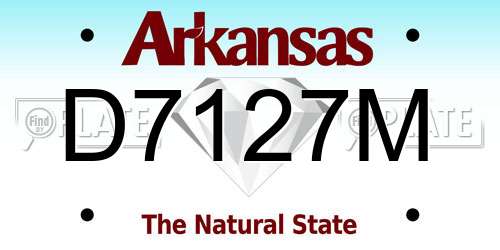 D7127M Arkansas License Plate