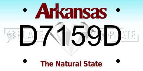 D7159D Arkansas License Plate