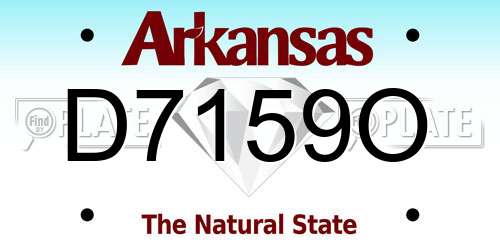 D7159O Arkansas License Plate
