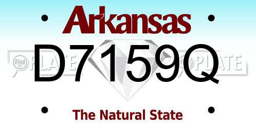 D7159Q Arkansas License Plate