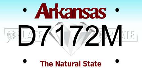 D7172M Arkansas License Plate
