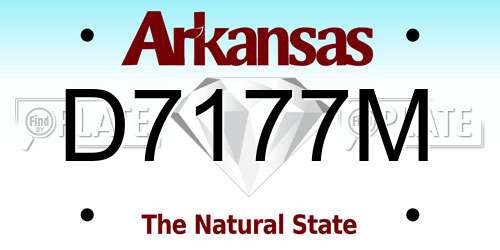 D7177M Arkansas License Plate