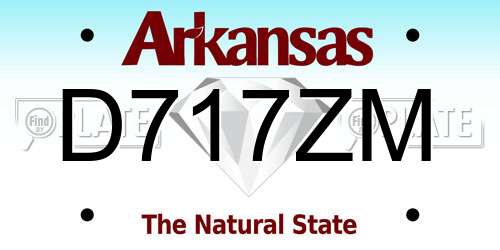 D717ZM Arkansas License Plate