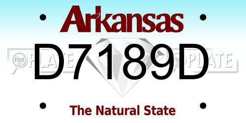 D7189D Arkansas License Plate
