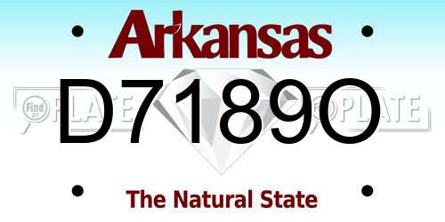 D7189O Arkansas License Plate