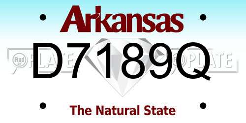 D7189Q Arkansas License Plate