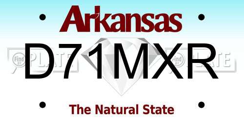 D71MXR Arkansas License Plate