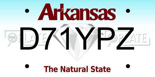 D71YPZ Arkansas License Plate