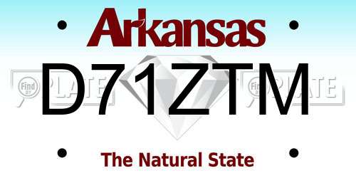 D71ZTM Arkansas License Plate
