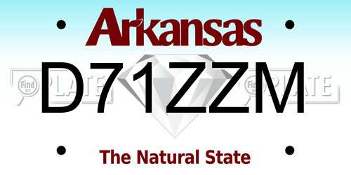 D71ZZM Arkansas License Plate