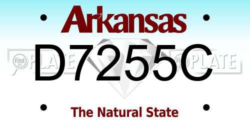 D7255C Arkansas License Plate