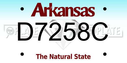 D7258C Arkansas License Plate