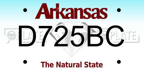 D725BC Arkansas License Plate