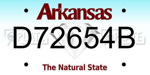 D72654B Arkansas License Plate