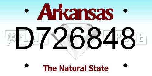 D726848 Arkansas License Plate