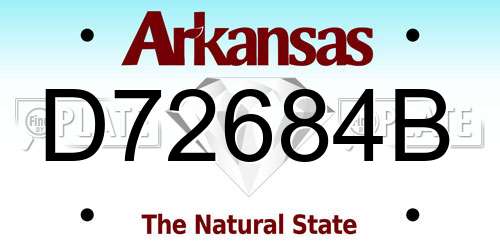 D72684B Arkansas License Plate