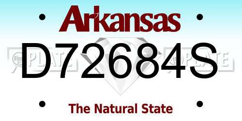 D72684S Arkansas License Plate
