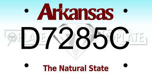 D7285C Arkansas License Plate