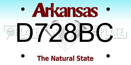 D728BC Arkansas License Plate