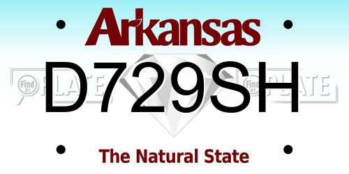 D729SH Arkansas License Plate