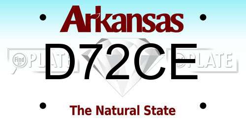 D72CE Arkansas License Plate