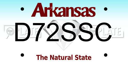 D72SSC Arkansas License Plate