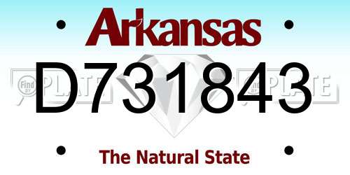 D731843 Arkansas License Plate