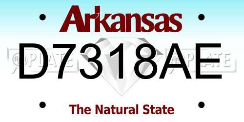 D7318AE Arkansas License Plate