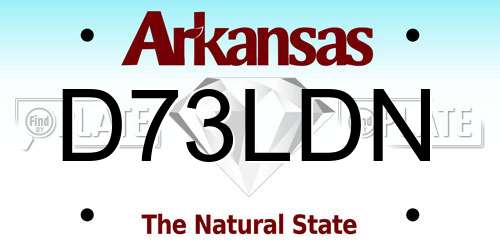 D73LDN Arkansas License Plate