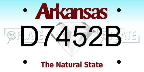 D7452B Arkansas License Plate